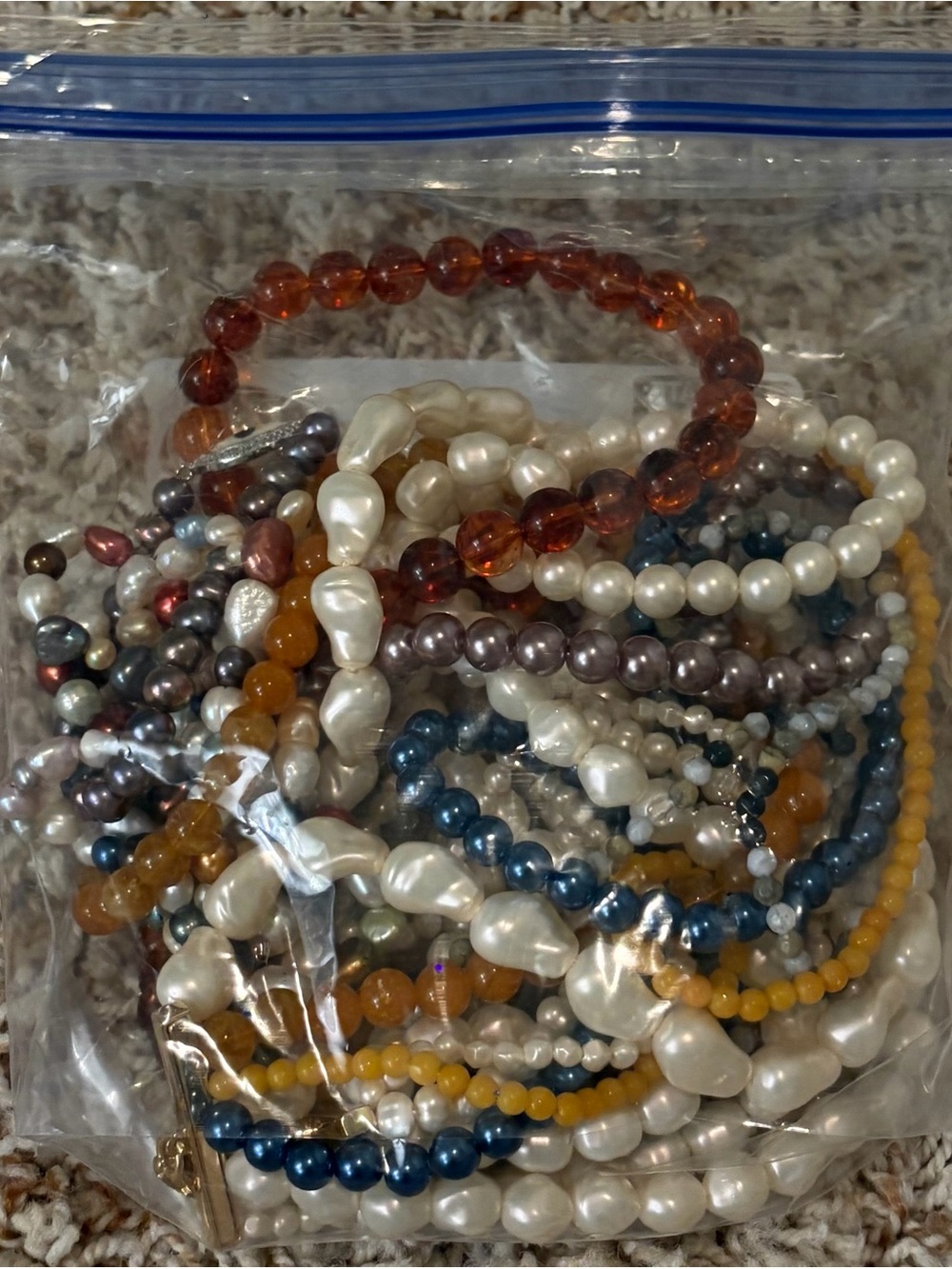 Vintage Pearl & Bead Bracelet/Necklace Set